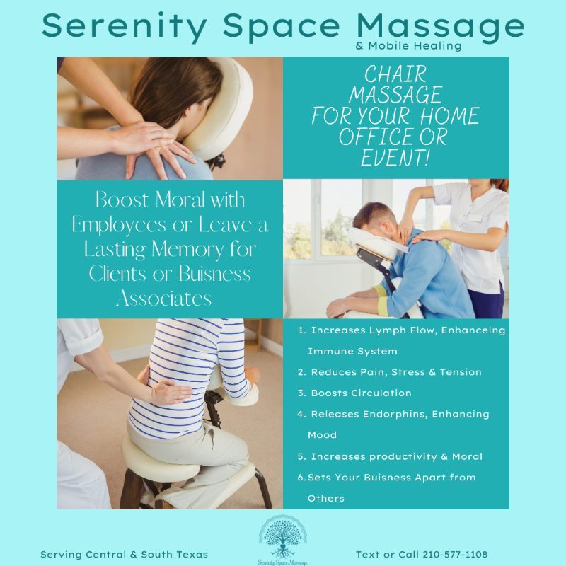 Serenity Space chair massage flyer
