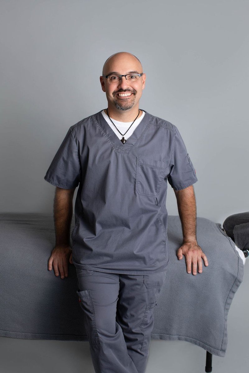 Ryan Brown, LMT, in his treatment room