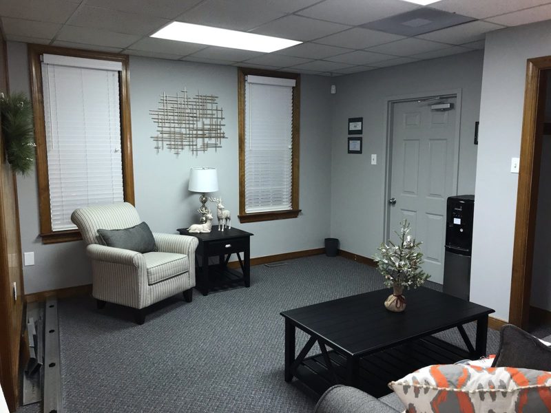 The waiting room at Vitality Health Massage