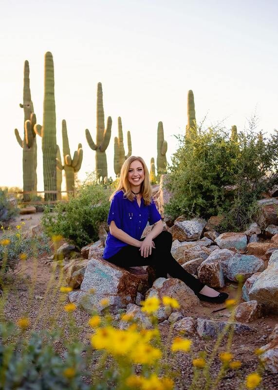 Deidre Baker, LMT, among the saguaros