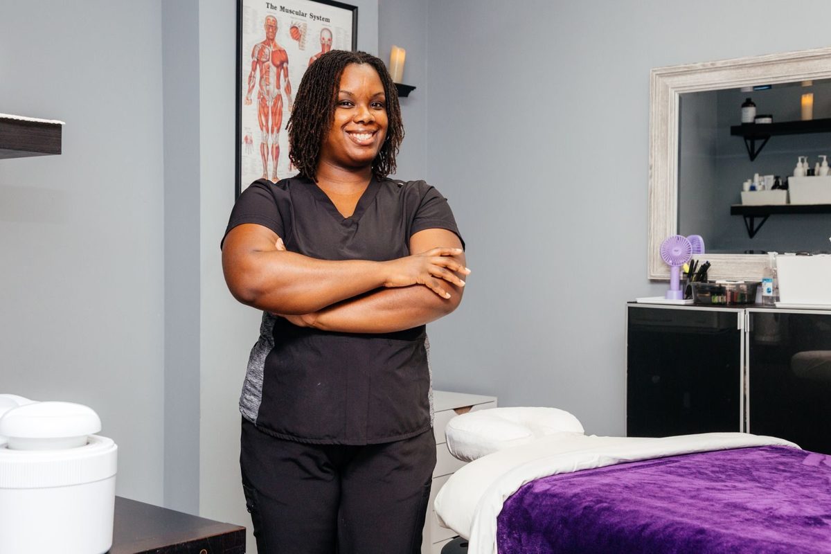 Lorna Douglas in her treatment room