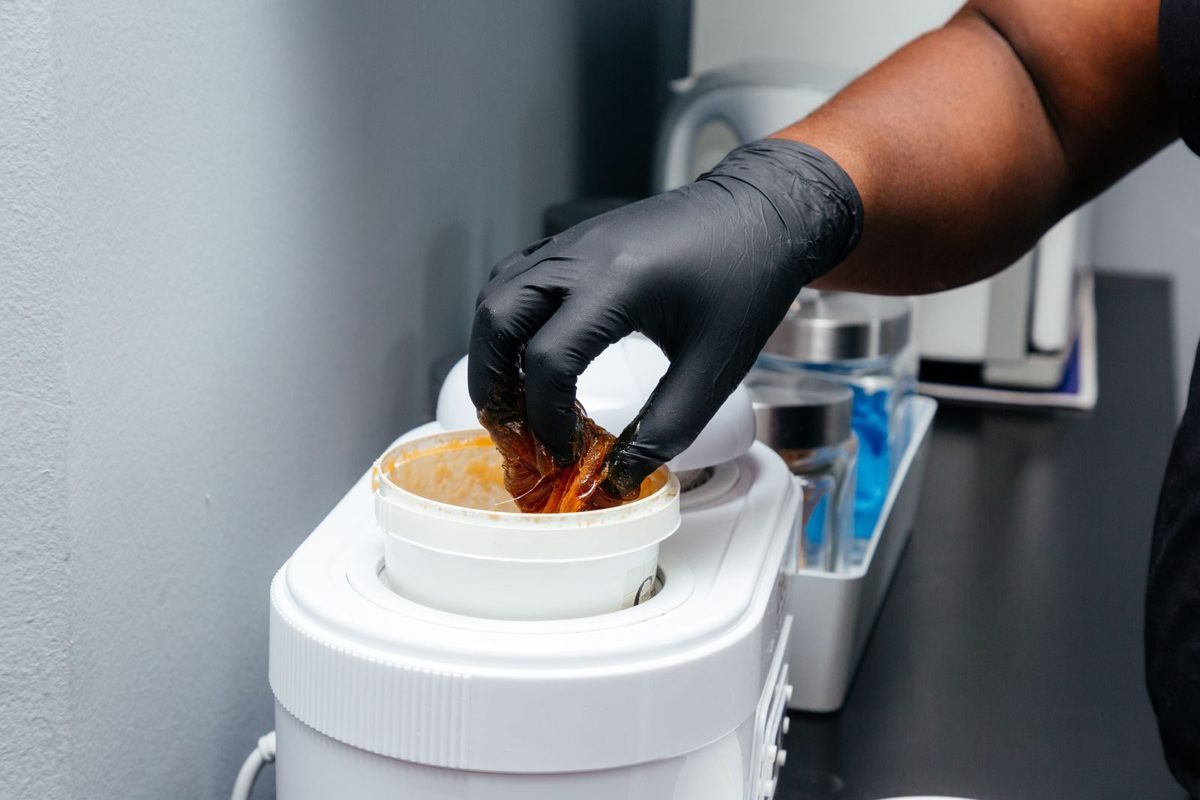 Sugaring paste being prepared